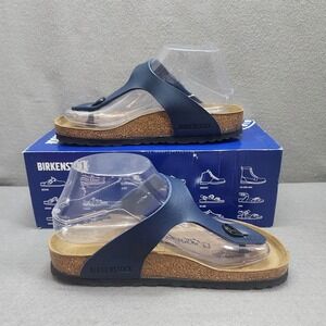 Birkenstock Gizeh BS Sandal Blue Birko-Flor Thong Cork Footbed Womens 36 L5 M3